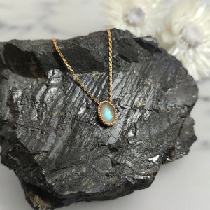 Oval Labradorite Gold Plated Necklace