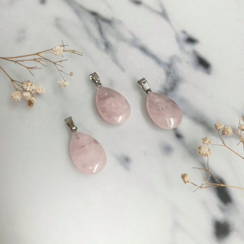 Rose Quartz Teardrop pendant